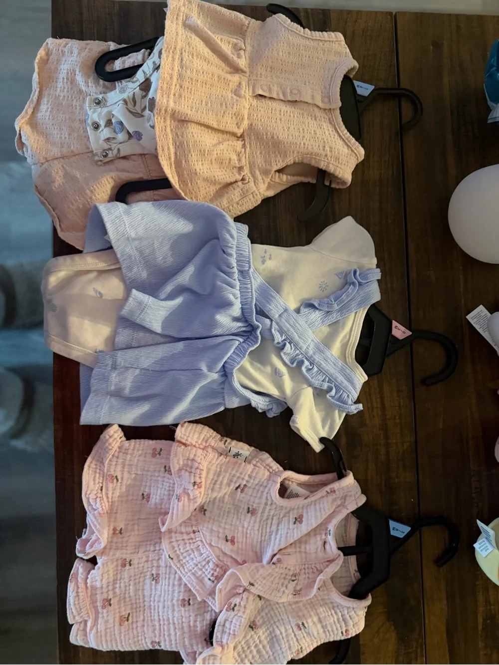 Carter's Pastel Pink & Light Blue Baby Romper Set